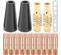 EATBALE Accessoire pour Pistolet de soudage 15AK, Pointe de Contact 0,8 mm 0,030" M6, buse sans gaz à Noyau de Flux, diffuseur de Support de Pointes, pour Torche de soudage MB15 15AK MIG (15 pièces)