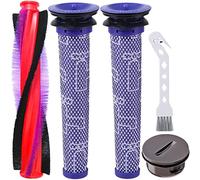 EATBALE Brosse + Filtre pour Dyson V6 DC59 DC62 SV03 SV073 Serie aspirateur, 185 mm/7,3 pouces, Accessoires 2 pré filtres lavables, 1 rouleau de brosse, 1 embout de brosse à rouleau (lot de 4)