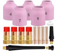 EATBALE Buse en céramique d'alumine (#4-#8) Corps de Collet Pince de Serrage Coupelle arrière Joint 17GLG20 pour TIG Torche de soudage Kit d'accessoires pour DB SR WP 17 18 26 Torches de soudage