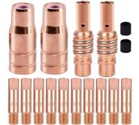 EATBALE FLUX AK15/MB15 Ensemble de pièces d'usure Buses à fil fourré supports de buse de torche de soudage pour MIG/MGA Diffuseur et pointe de contact 0,030" 0,8 mm Accessoires de remplacement