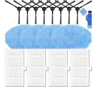 EATBALE Kit d'accessoires de remplacement pour Cecotec Conga 999 Origin X-Treme/Genesis, pour EICOBOT BR150, pour BENICO G20 Robot aspirateur, 8 brosses latérales, 4 filtres HEPA, 4 tampons à franges