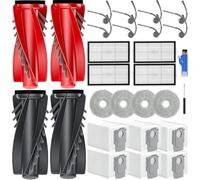 EATBALE Kit d'accessoires pièces de rechange pour Roborock Saros 10R/20 aspirateurs robots 2 brosses principales, 8 brosses latérales, 4 filtres à air, 6 sacs à poussière, 4 lingettes de nettoyage