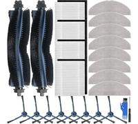 EATBALE Kit d'accessoires pour Eufy L60 / L60 SES / L60 Hybrid / L60 Hybrid SES / G50 / L50 aspirateurs 2 brosses principales 4 filtres 8 lingettes de nettoyage 8 brosses latérales Pièces de rechange