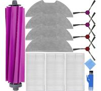 EATBALE Kit d'accessoires pour Eureka E20 Plus aspirateur Robot : 1 Brosse Principale, 4 brosses latérales, 4 serpillières, 3 filtres Hepa pièces de Rechange lingette Microfibre Filtre d'aspirateur