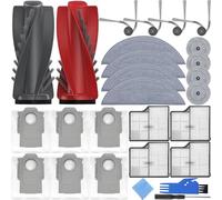 EATBALE Kit d'accessoires pour Roborock Saros 10 / G30 Robot 2 brosses principales 4 brosses latérales 4 filtres Hepa 4 lingettes de Nettoyage 4 lingettes Rondes 6 Sacs à poussière Pièces de Rechange