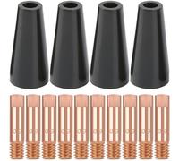 EATBALE Kit d'embouts de buse sans gaz 14AK 15AK, pointe de contact de soudage MIG 0,9 mm 0,035'' M6, consommables de torche de soudage pour accessoires de soudeur MIG MAG 15AK 14AK MB15 (14pièces)