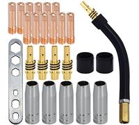EATBALE Lot de 25 Embouts de Contact MB15 15AK 0,8 mm M6 et Porte-Embouts Diffuseur et Bouclier et Cou de Torche et Embouts de soudage pour Torche de soudage MB15 15AK MIG