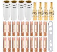 EATBALE MB15 15AK Supports de Pointes de Contact de soudage Consommables de Soudeur MIG, Pointes de Contact M6 0,6 mm, 0,8 mm, 1,0 mm, 1,2 mm, pour Torche de soudage MB15 15AK MIG/MAG (29 pièces)