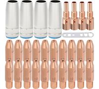 EATBALE MB25 MIG MAG Torche de soudage 4 buses à gaz 4 supports de buse 10 Buses contact(0,8 mm) 10 Buses contact(1,0 mm) AK25 MB25 Pistolet de soudage Kit d'accessoires M6 Tête conductrice