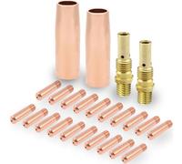 EATBALE MIG Soudage Buse de gaz Tube Contact (0,6, 0,8, 0,9, 1,0 mm) Diffuseur de Support Coupelle de Protection pour MIG MAG 15AK Chalumeau de soudage Connecteur Buse Conductrice Kit d'accessoires