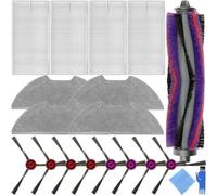 EATBALE Pièces de rechange Compatibles avec Eureka E20 Plus / E10S pour Midea M9 pour Obode A8 / A8 Plus 1 brosse principale 8 brosses latérales 4 serpillières 4 filtres Hepa Kit d'accessoires