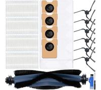 EATBALE Pièces de Rechange pour Eufy C10 Aspirateur Robot 1 Brosse Principale 6 brosses latérales 4 filtres Hepa 4 Sacs à poussière Manche en Caoutchouc Poils en Nylon Jetable Kit d'accessoires