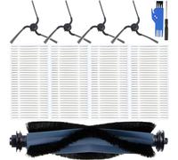 EATBALE Pièces de Rechange pour Eufy RoboVac C10 Aspirateur Robot 1 Brosse Principale 4 brosses latérales 4 filtres Hepa Manche en Caoutchouc Poils en Nylon Lavable Kit d'accessoires