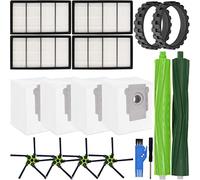 EATBALE Pièces de rechange pour iRobot Roomba S9 (9150) Plus S9+ (9550) Série S aspirateur robot, 2 brosses en caoutchouc multi-surfaces, 4 brosses latérales, 4 filtres, 4 sacs à poussière, 2 pneus