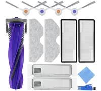 EATBALE Pièces de rechange pour NARWAL Freo X Plus aspirateur robot Comprend 1 brosse principale 4 brosses latérales 2 balais à franges 2 filtres Hepa 2 sacs à poussière Kit d'accessoires