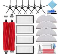 EATBALE Pièces de Rechange pour Roborock Q7 Max Plus / Q7 Max / Q7 / Q7 Plus / Q7 Max+, Kit de Accessoire 2 brosses principales, 6 brosses latérales, 4 filtres HEPA, 4 lingettes (12 pièces)