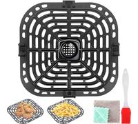 EATBALE Poêle à griller Friteuse à air pour Instant Pot Vortex Plus 5,7 L et 6 L, pour Gourmia GAF735 GAF685 GAF680 6 L Friteuse à air Pièces de rechange Plateau antiadhésif Grille Kit d'accessoires