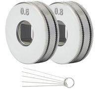 EATBALE Roues d'entraînement du dévidoir de fil MIG pour SSJ16 Dévidoir de fil fourré Guide pour soudeur MAG MIG Equipement à rainure moletée1 x molette de 0.6mm, 1 x molette de 0.8mm (2 Pcs)