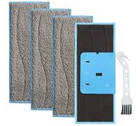 EATBALE Serpillères lavables réutilisables pour Braava Jet M6134, Chiffons de Nettoyage en Microfibre pour iRobot Braava M6, Tampons humides réutilisables avec Brosse de Nettoyage (4 Pack)