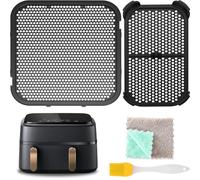 EATBALE Silicone Protection anti-éclaboussures Ensemble d'accessoires pour Philips Airfryer 3000 à double panier, NA350 NA550 3 L/6 L friteuse à air Lavable au lave-vaisselle Pièces de rechange