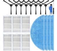 EATBALE V3 Pièces de rechange Accessoires pour ILIFE ZACO V3/V3S/V5/V5S/V5S Pro/V5x, pour Medion E32 SW/MD 18503 Robot Aspirateur, 4 x Balais à franges, 6 x Filtres HEPA, 8 x Brosses latérales