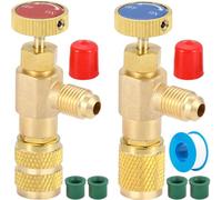 EATBALE Vanne de charge de réfrigérant pour R410A R22 Adaptateurs pour climatisation Connecteurs rapides R12 R22 1/4" mâle vers 1/4" femelle R410 1/4" mâle vers 5/16" femelle Adaptateur de réfrigérant
