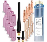EATBALE WP-26 Pièces de Rechange pour TIG Torche de soudage buse en céramique d'alumine Pinces de Serrage Corps de Pince Coupelle arrière Électrodes en tungstène pour Binzel WP SR 17 18 26