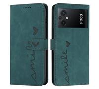 EATCYE Coque pour Xiaomi Poco M4 5G / M5 4G, Étui Housse en Cuir PU Magnétique avec Pochette Portefeuille, Protection Flip (Vert)