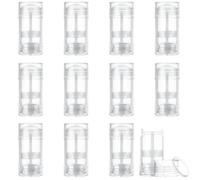EATHEATY Lot de 12 flacons vides de 30 ml avec fond rechargeable, déodorant transparent pour baume à lèvres et crayon à lèvres