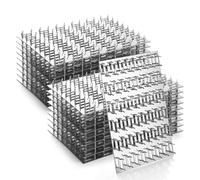 EATHEATY Lot de 20 plaques de redressement à dents - 10,2 x 15,2 cm - Hauteur 9 mm - Support de plaque de fixation en métal - Épaisseur des dents de clou : 1 mm - Supports de connecteur en bois pour