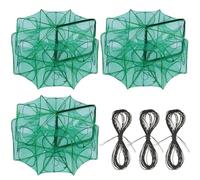 EATHEATY Lot de 3 pièges à poissons en forme de méné - Filet de pêche pliable pour écrevisses, langoustes, pinfish, perches, poissons-chats et crevettes - Idéal pour la pêche aux lacs, ruisseaux et