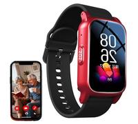 EaThsalL Montre Anti Chute Senior GPS Senior Connectée Détecteur De Traceur pour Personnes Âgées Suivi GPS en Temps Réel Bracelet Personne Agee Autonomie Longue S5-Red