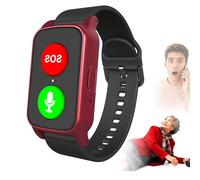 EaThsalL Montre Urgence Connectée Senior Anti Chute Détecteur De Chute Traceur pour Personnes Âgées Suivi GPS en Temps Réel Bracelet Personne Agee Autonomie Longue S3-Red