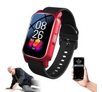 EaThsalL Montre Urgence Senior Connectée Anti Chute Détecteur De Chute Traceur pour Personnes Âgées Suivi GPS en Temps Réel Bracelet Personne Agee Autonomie Longue S5-Red