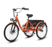 EaThsalL Tricycle électrique à 3 roues pour personnes âgées - Pliable - Charge maximale : 200 kg - Convient pour une taille de 160 à 185 cm - Orange