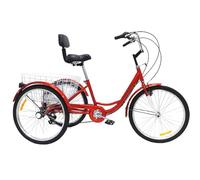 EaThsalL Vélo De Transport De Marchandises 24 Pouces Tricycle Cargo pour Adultes, Capacité De Charge De 120 Kg, Jaune, avec Panier Et Phare. Idéal pour Les Sports De Plein Air B