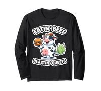 Eatin Beef Blastin Queefs Cow Funny Meme Airport Exchange Manche Longue