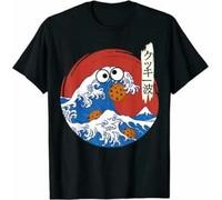 Eating Cookies Japanese Cookie Wave Gift Tee T-Shirt Trend for Men(Medium)