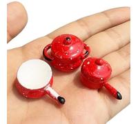 EatingBiting Lot de 3 casseroles miniatures 1:12 sacle - Pour maison, cuisine, restaurant, paysage