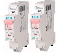 EATON 109125 PLGC4-C2/1N - DISJONCTEUR MODULAIRE PH/N - Blanc - MANETTE ROSE - 1P+N / 2 A - COURBE C - Raccordement direct sans vis - 2 disjoncteurs