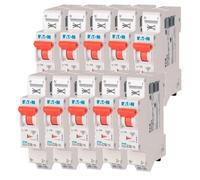 Eaton - Lot De 10 Disjoncteurs Auto 10a Plg, Ph+n, Borne à Ressort, 4,5ka (en 60898) Courbe C