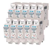 EATON 109130 PLGC4-C16/1N - DISJONCTEUR MODULAIRE PH/N - Blanc - MANETTE GRISE - 1P+N / 16 A - COURBE C - Raccordement direct sans vis - 10 disjoncteurs