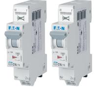 EATON 109130 PLGC4-C16/1N - DISJONCTEUR MODULAIRE PH/N - Blanc - MANETTE GRISE - 1P+N / 16 A - COURBE C - Raccordement direct sans vis (Lot de 2)