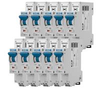 EATON 109131 PLGC4-C20/1N - DISJONCTEUR MODULAIRE PH/N - Blanc - MANETTE BLEUE - 1P+N / 20 A - COURBE C - Raccordement direct sans vis - 10 disjoncteurs