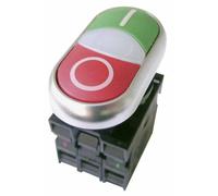 Eaton 216509 M22-DDL-GR-X1/X0/K11/230-W Bouton-poussoir à double touche 1 x Off/(On) à rappel IP66 1 pc(s)