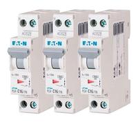 EATON 264746 PLG4-C16/1N - DISJONCTEUR MODULAIRE PH/N - Blanc - MANETTE GRISE - 1P+N / 16 A - COURBE C - Raccordement à vis - 3 disjoncteurs