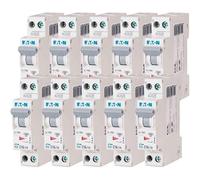 EATON 264746 PLG4-C16/1N - DISJONCTEUR MODULAIRE PH/N - Blanc - MANETTE GRISE - 1P+N / 16 A - COURBE C - Raccordement à vis - 10 disjoncteurs