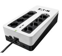 Eaton Onduleur Parafoudre Eaton 3S 700 DIN - Off-line UPS - Alimentation Sans Interruption - Puissance 700VA (8 prises DIN, Silencieux, 2 ports de charge USB Type-A) - Interface USB - Noir&Blanc