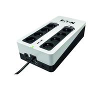 Eaton 3S700F Onduleur Veille 0.7 kVA / 420W, 8 Prises CA, USB, 230V, Protection Surtension, Tension Entrée 161-284V, IEC 62040, Noir/Blanc