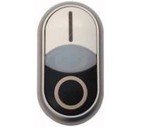 Eaton Bouton-poussoir double Bouton-poussoir double, + témoin lumineux, blanc/blanc/noir, Bouton + interrupteur, Blanc, Noir